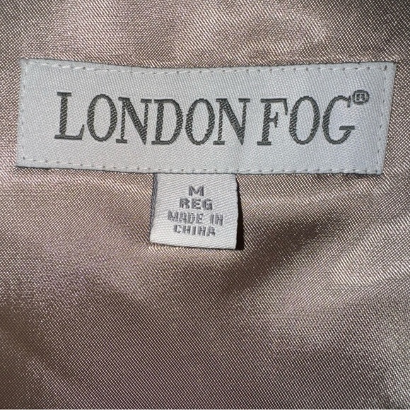 London Fog Men's Medium Regular Beige All Weather Zip Out Liner Mid Trench Coat - Picture 13 of 16